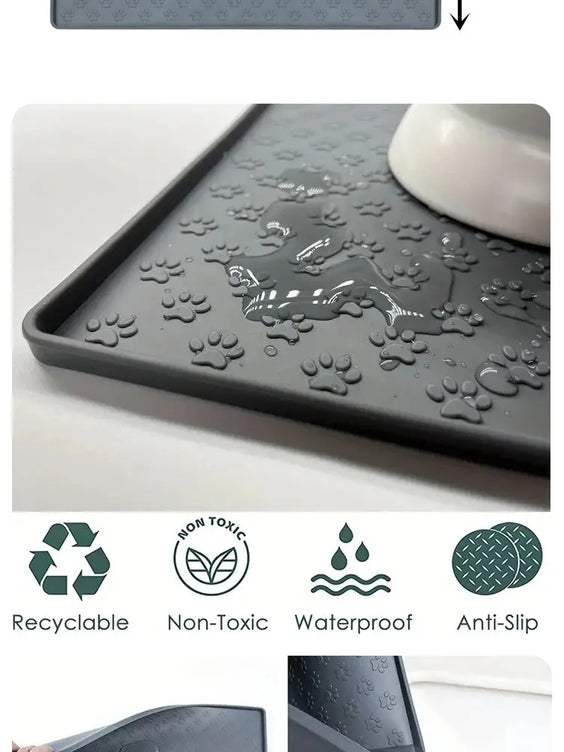 Non-Spill Silicone Pet Mat - Waterproof & Easy to Clean