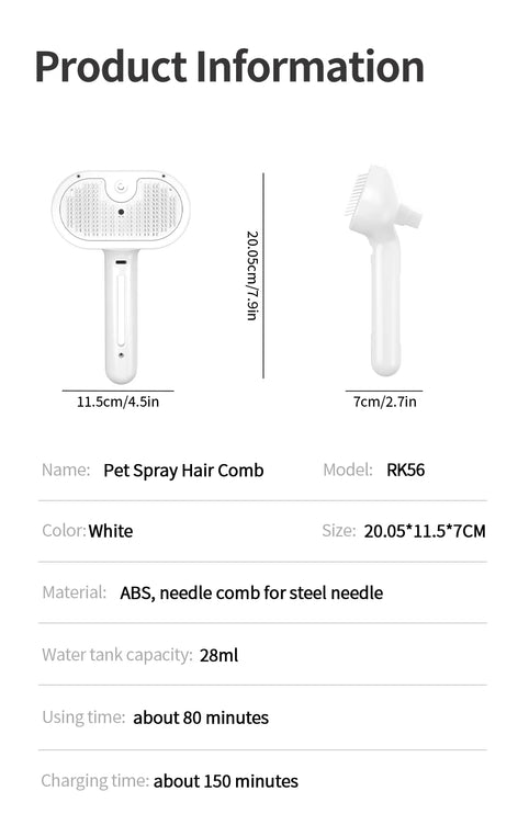 ROJECO Pet Spray Hair Comb
