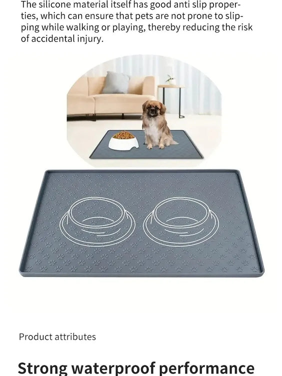 Non-Spill Silicone Pet Mat - Waterproof & Easy to Clean