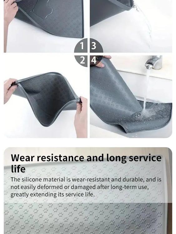 Non-Spill Silicone Pet Mat - Waterproof & Easy to Clean